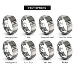 font options for inside engraving on silver wheat sprigs rings