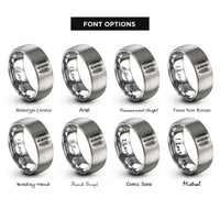 font options for inside engraving on silver wheat sprigs rings