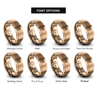 font options for inside engraving on rose gold wheat sprigs rings
