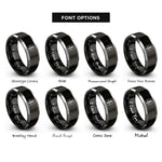 font options for inside engraving on black & gray wheat stalk border rings