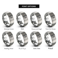 font options for inside engraving on gray wheat stalk border rings