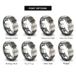 font options for inside engraving on grey wheat stalk border rings