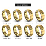 font options for inside engraving on gold & gray wheat stalk rings