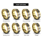 font options for inside engraving on gold & silver wheat stalk rings