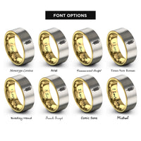 font options for inside engraving on gold & silver wheat stalk rings