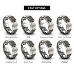 font options for inside engraving on silver wheat stalk rings