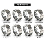 font options for inside engraving on gray wheel of fortune rings