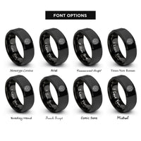 font options for inside engraving on black wheel year rings