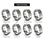 font options for inside engraving on grey wheel year rings