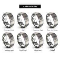 font options for inside engraving on grey wheel year rings