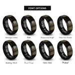 font options for inside engraving on gunmetal & black wheel year rings