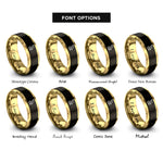 font options for inside engraving on black & gold wheelchair basketball player rings