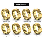 font options for inside engraving on gold wheelchair heart rings
