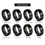 font options for inside engraving on black wheelchair symbol rings