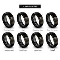 font options for inside engraving on black wheelchair user rings