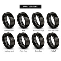 font options for inside engraving on black wheelchair user rings