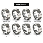 font options for inside engraving on grey wheelie rider rings