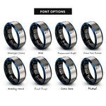 font options for inside engraving on black & blue & grey whelk shell rings