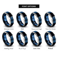 font options for inside engraving on blue & grey whelk shell rings