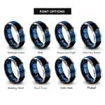 font options for inside engraving on blue & grey whelk shell rings