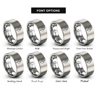 font options for inside engraving on silver whelk shell rings