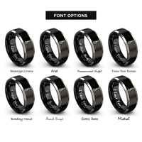 font options for inside engraving on black & grey whisk rings