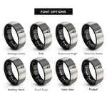 font options for inside engraving on black & silver whisk rings