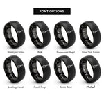 font options for inside engraving on black whisk rings