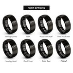 font options for inside engraving on black whisk rings
