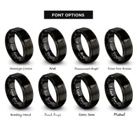 font options for inside engraving on black whisk rings