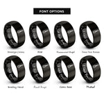 font options for inside engraving on black whisk rings
