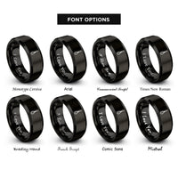 font options for inside engraving on black whisk rings