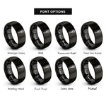 font options for inside engraving on black whisk rings