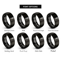 font options for inside engraving on black whisk rings