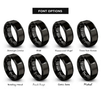 font options for inside engraving on black whisk rings