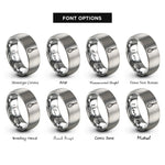font options for inside engraving on silver whisk rings