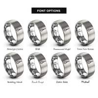 font options for inside engraving on silver whisk rings