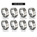 font options for inside engraving on grey whisk rings