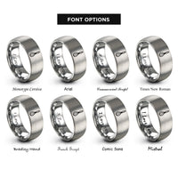 font options for inside engraving on grey whisk rings