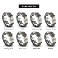 font options for inside engraving on gray whisk rings