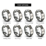 font options for inside engraving on grey whisk rings