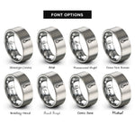 font options for inside engraving on silver whisk rings