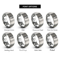 font options for inside engraving on gray whisk rings