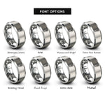 font options for inside engraving on grey whisk rings