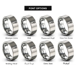 font options for inside engraving on silver whisk rings