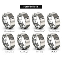 font options for inside engraving on silver whisk rings