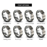 font options for inside engraving on silver whiskers heart rings