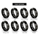 font options for inside engraving on black & grey whiskey tumbler rings