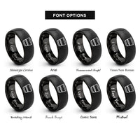 font options for inside engraving on black whiskey tumbler rings