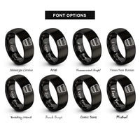 font options for inside engraving on black whiskey tumbler rings